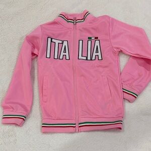 Kids Pink Italia Zip-Up Hoodie